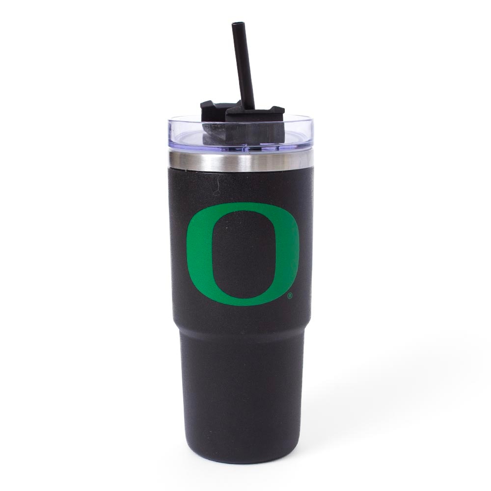 Classic Oregon O, RFSJ, Inc., Black, Tumblers, Plastic, Home & Auto, 24 ounce, Eco, Flip top, Straw, 959083